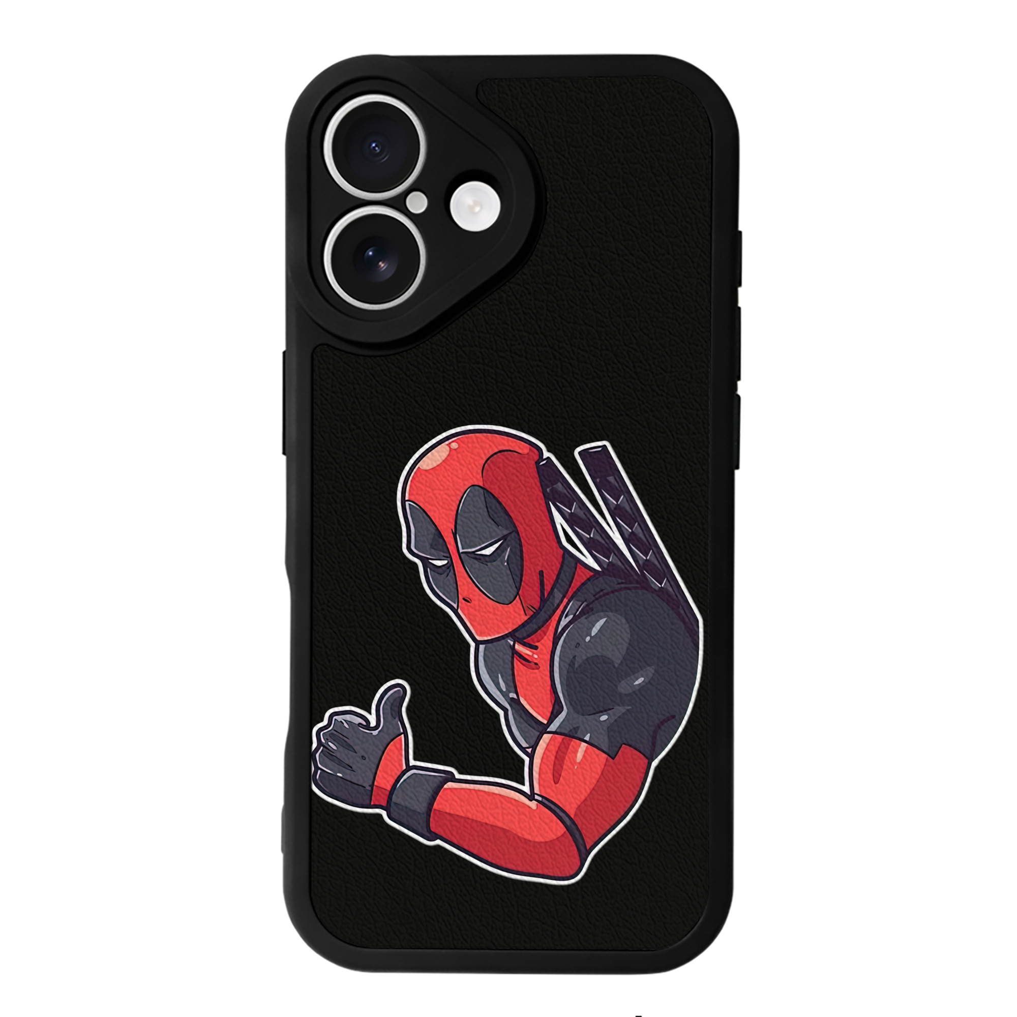 （画像用） Deadpool デッドプール 【iPhone 16シリーズ対応】シリコンスマホケース（レザー調） 材質：シリコン